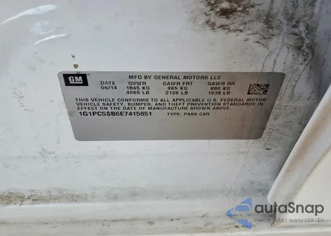 2014 Chevrolet Cruze Lt z USA, uszkodzony, nr VIN 1G1PC5SB6E7415851